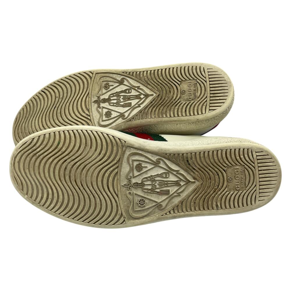Gucci Ace Heart Embroidered Web Low Top Leather Sneakers White Size 36 / 6 - Picture 7 of 11